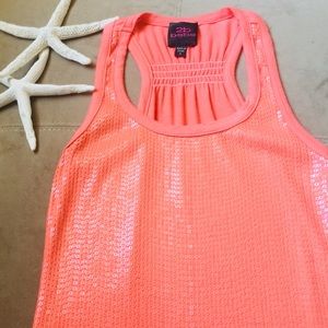 2b BEBE- Orange Tank With Shimmer- Small